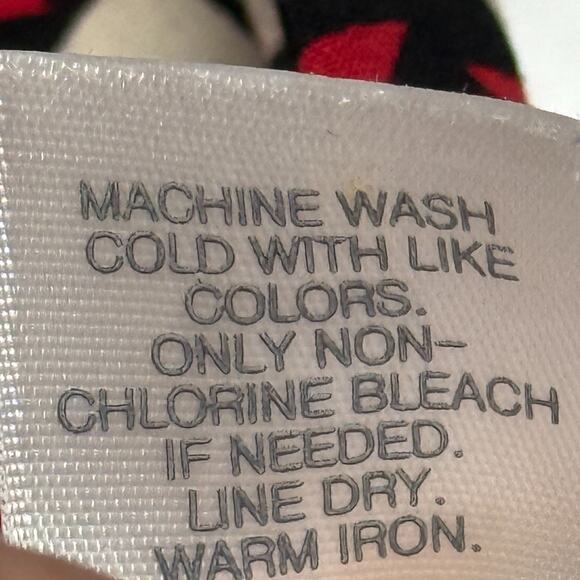 J Jill Shirt Dress 12 Knee Length Red Black White Button Up Roll Tab‎ Career - Picture 8 of 9